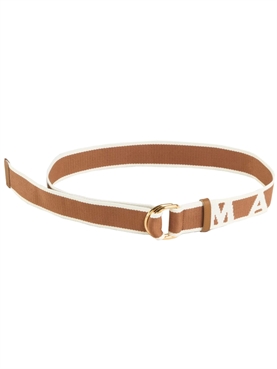 MARNI Slider Belt With Logo, Brown/White